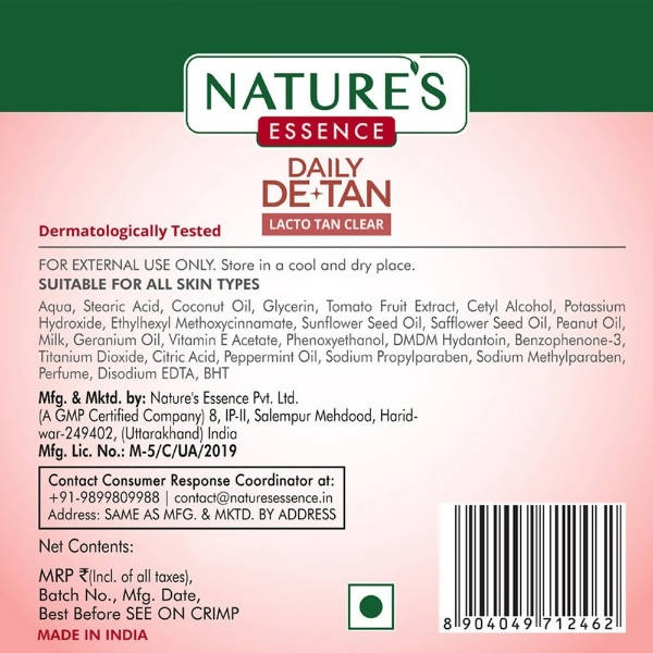 Nature's Essence Daily De-Tan Lacto Tan Clear - Distacart