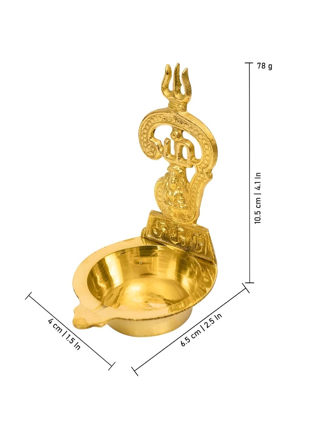 Spillbox Gold-Toned Brass Om Sakthi Diya Pooja Essential - Distacart