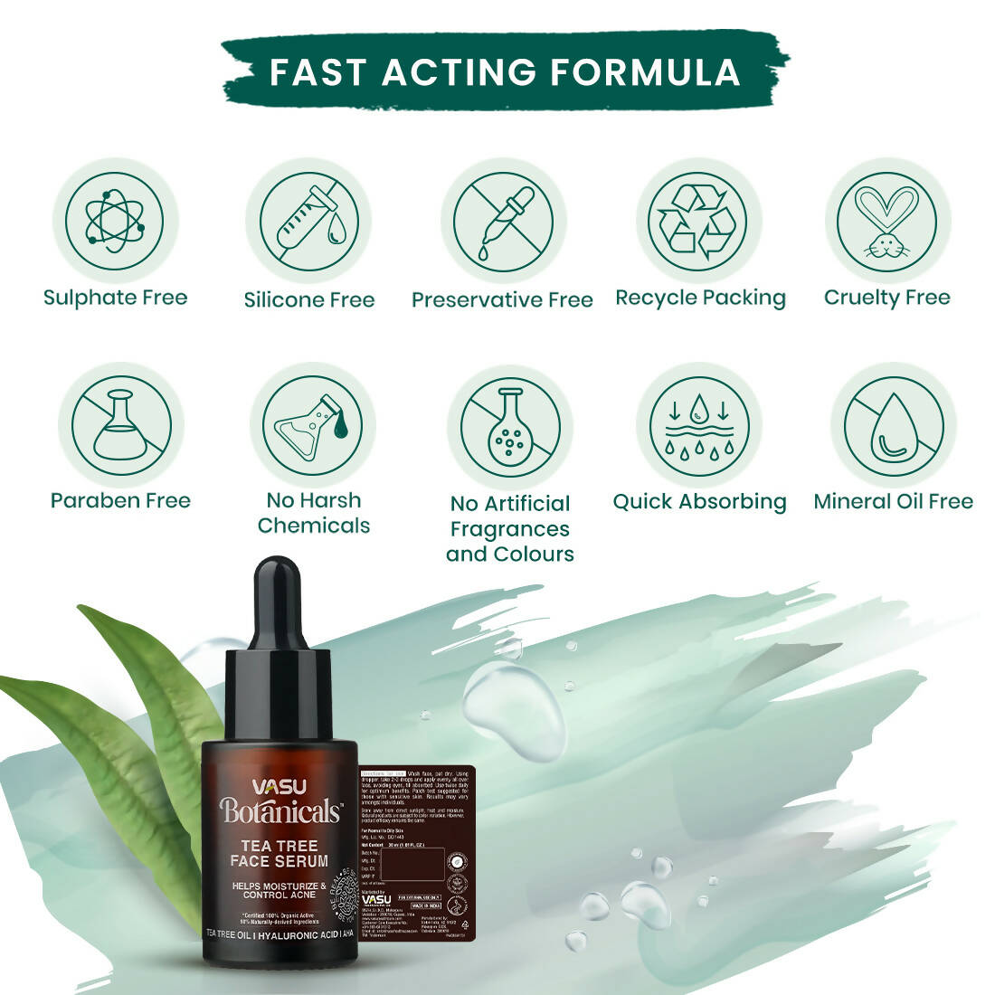 Vasu Botanicals Tea Tree Face Serum - Distacart