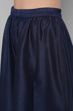 Thumbnail for Janasya Women's Blue Poly Muslin Embroidered Kurta With Palazzo And Dupatta - Distacart