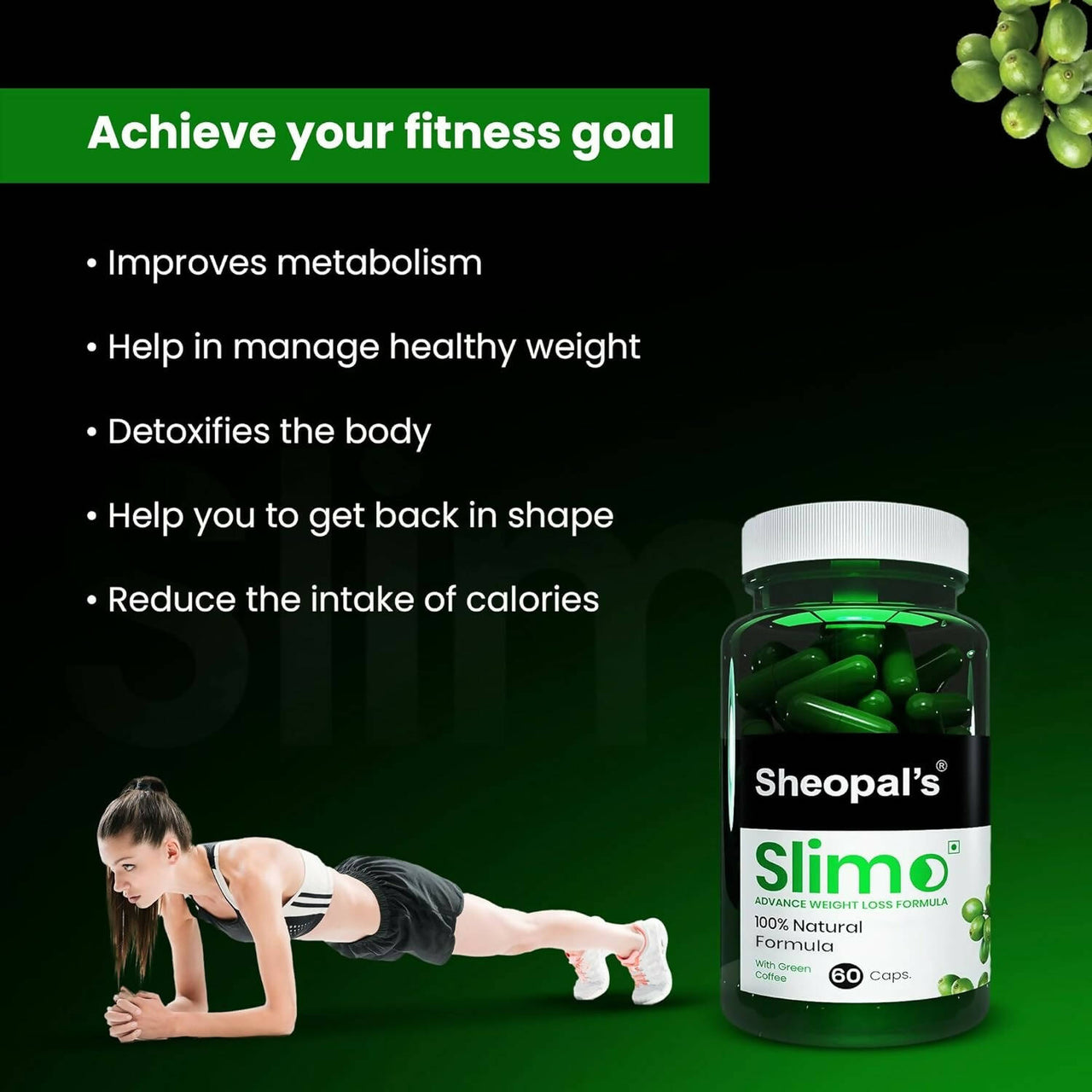 Sheopal's Slimo Pure & Natural Green Coffee Extract Capsules - Distacart