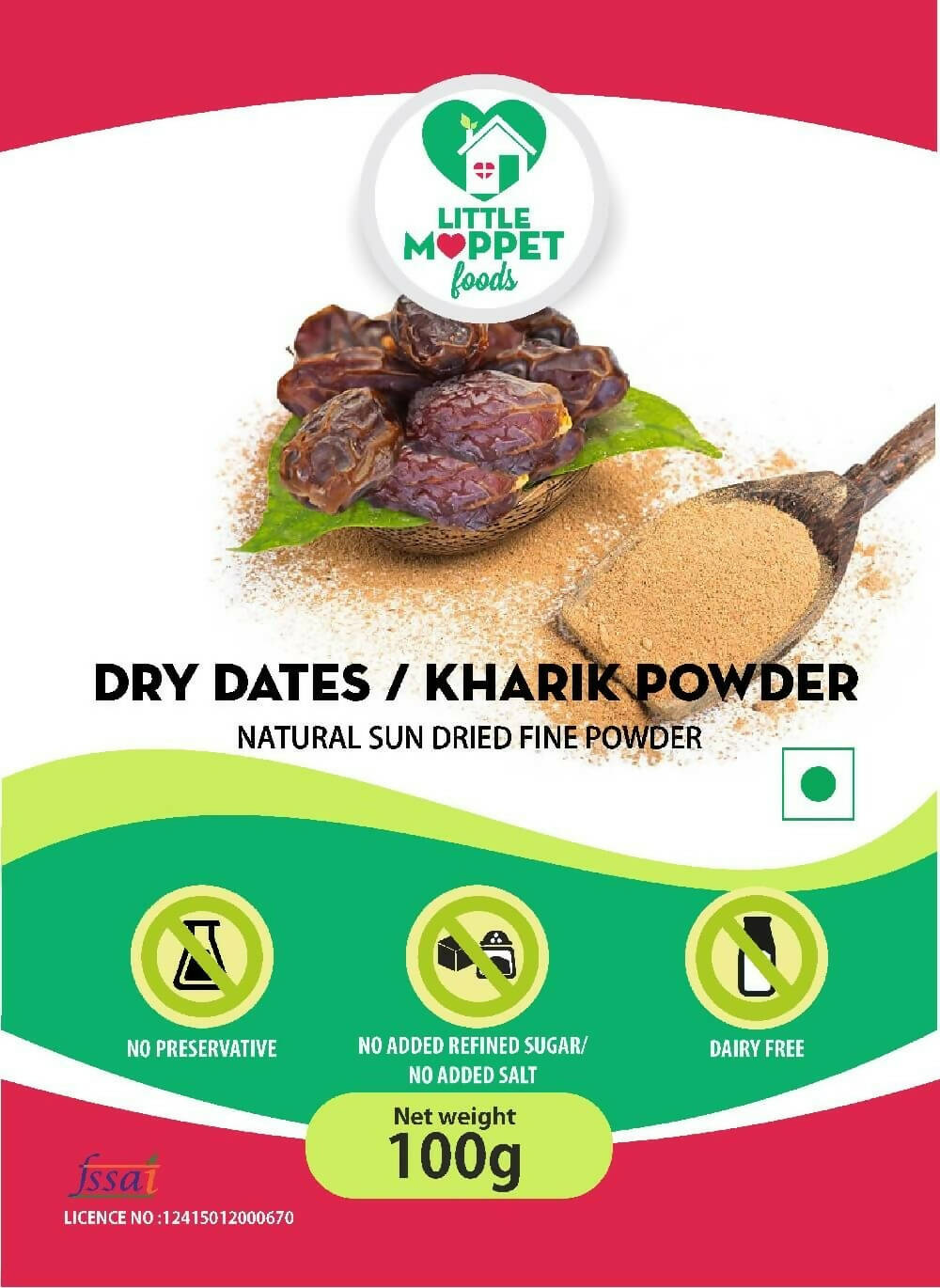Little Moppet Foods Dried Dates - Kharik Powder - Distacart