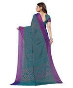 Thumbnail for Vamika Rama Green Chiffon Brasso Bollywood Style Woven Saree (BAMBI RAMA) - Distacart