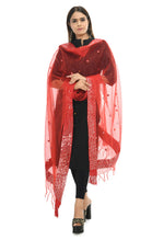 Thumbnail for Mominos Fashion Moeza 6 Line Mirror Border Red Dupatta - Distacart