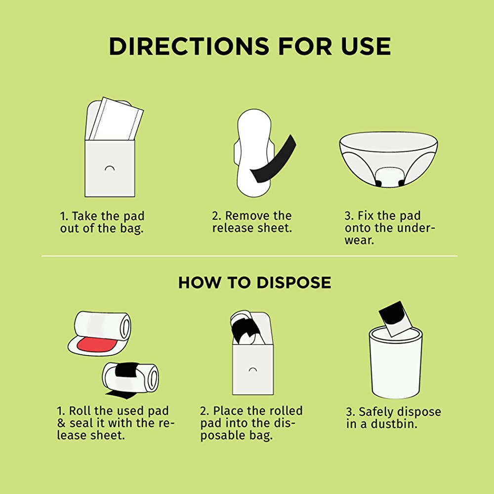 Pee Safe Organic Cotton Biodegradable Sanitary Pads-Quarterly Pack - Distacart