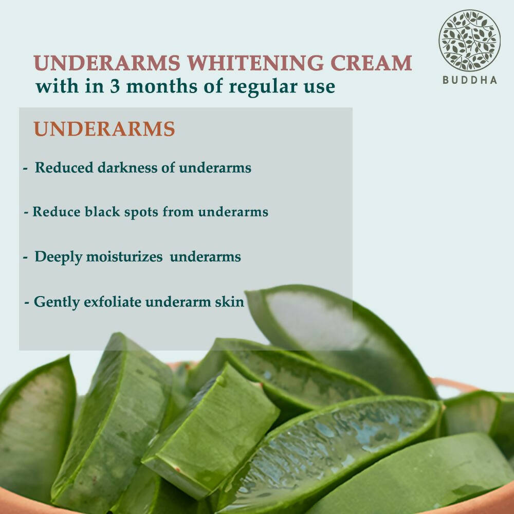 Buddha Natural Underarm whitening cream - Helps to Lighten Dark, Discolored Underarms - Distacart