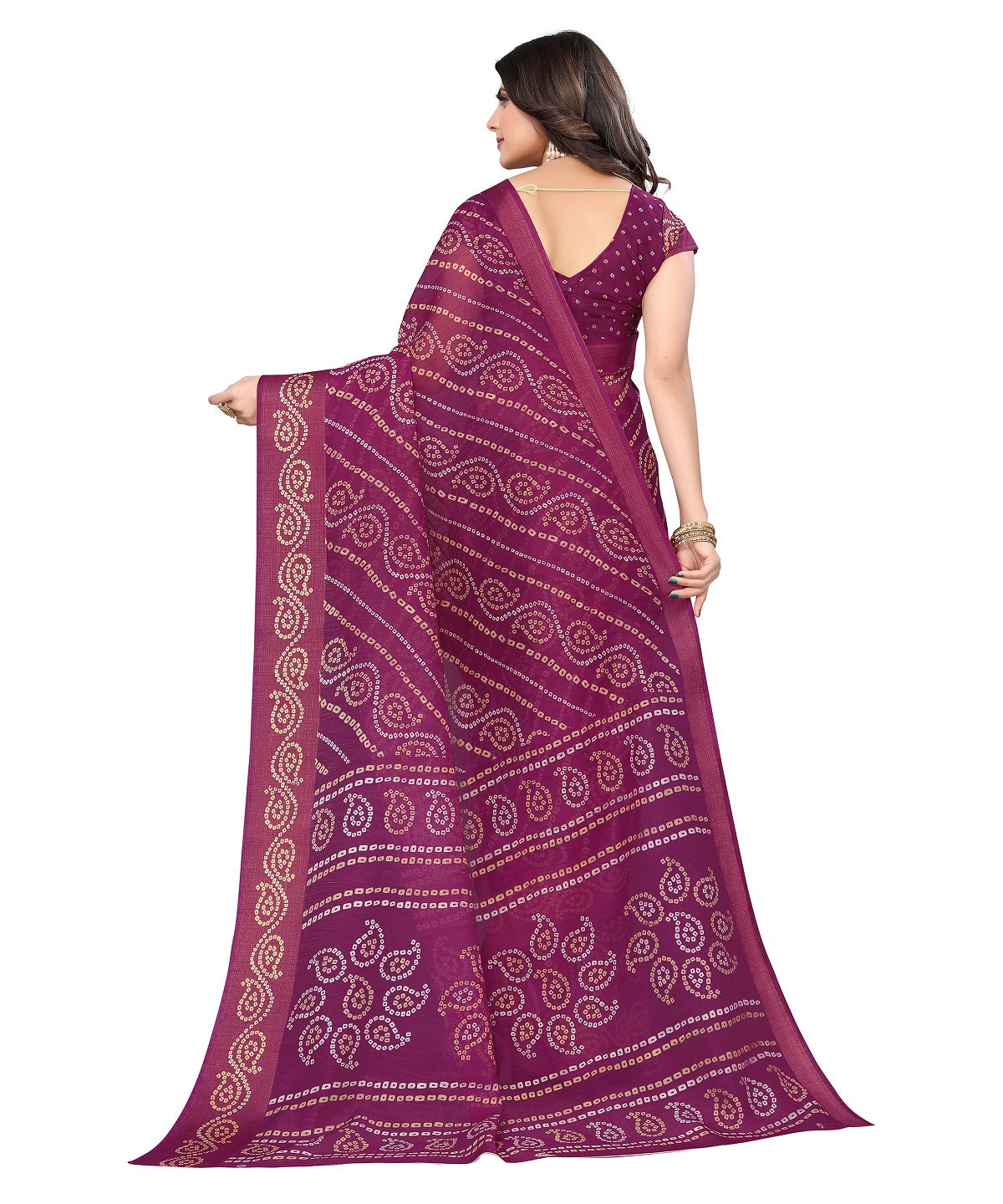 Vamika Linen Jari Border Purple Bollywood Style Saree - Distacart