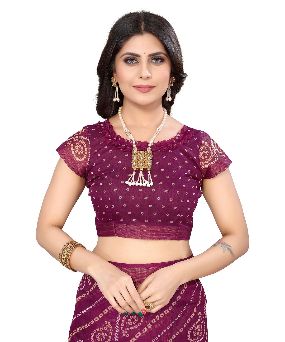 Vamika Linen Jari Border Purple Bollywood Style Saree - Distacart