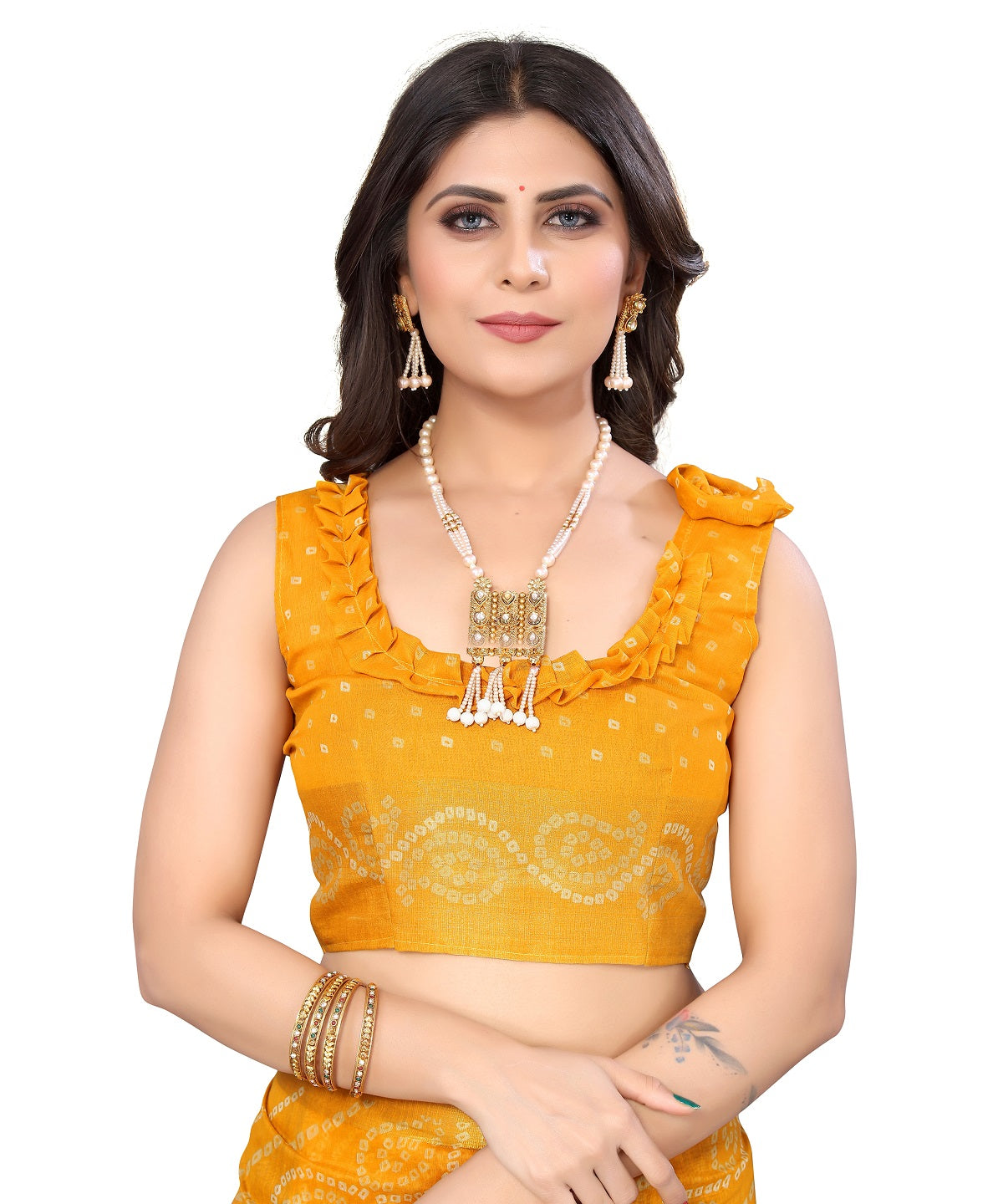 Vamika Linen Jari Border Yellow Bollywood Style Saree - Distacart