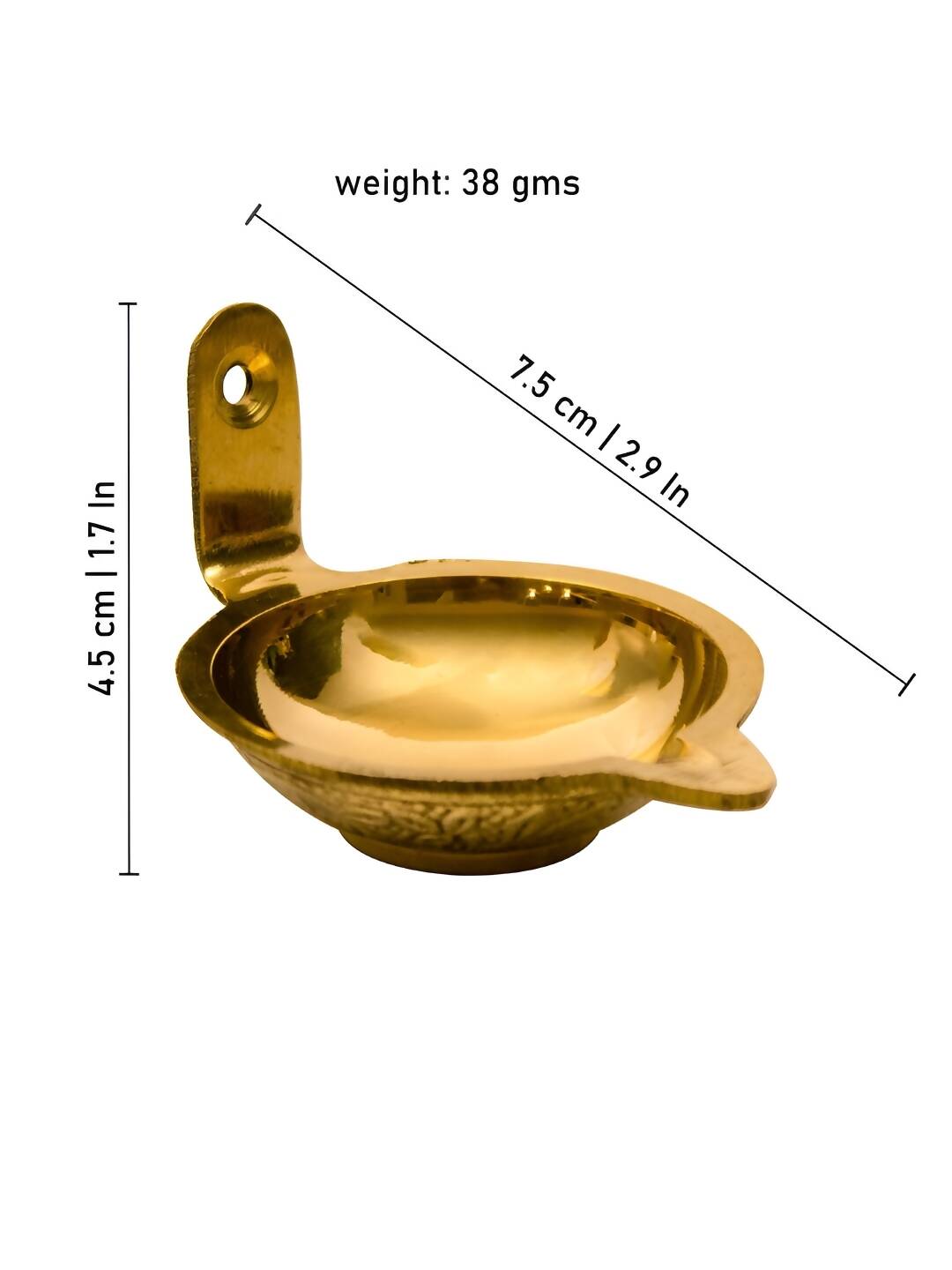 Spillbox Gold-Toned Brass Akdam Deewar Round Pooja Essential - Distacart