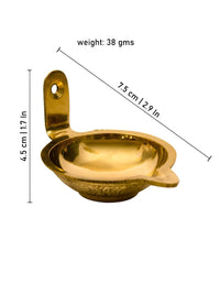 Thumbnail for Spillbox Gold-Toned Brass Akdam Deewar Round Pooja Essential - Distacart