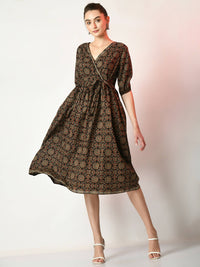 Thumbnail for Myshka Women's Multi Empire Printed Dress - Distacart