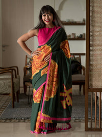 Thumbnail for Suta Multi Color Floral Pure Cotton Saree - Distacart