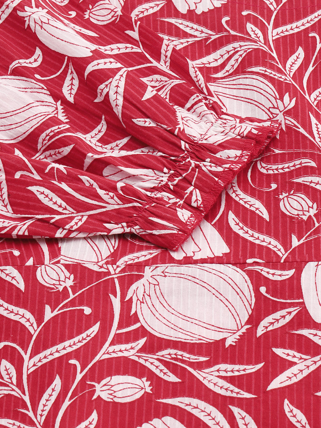 Janasya Women's Red Cotton Floral Printed A-line Western Dress - Distacart