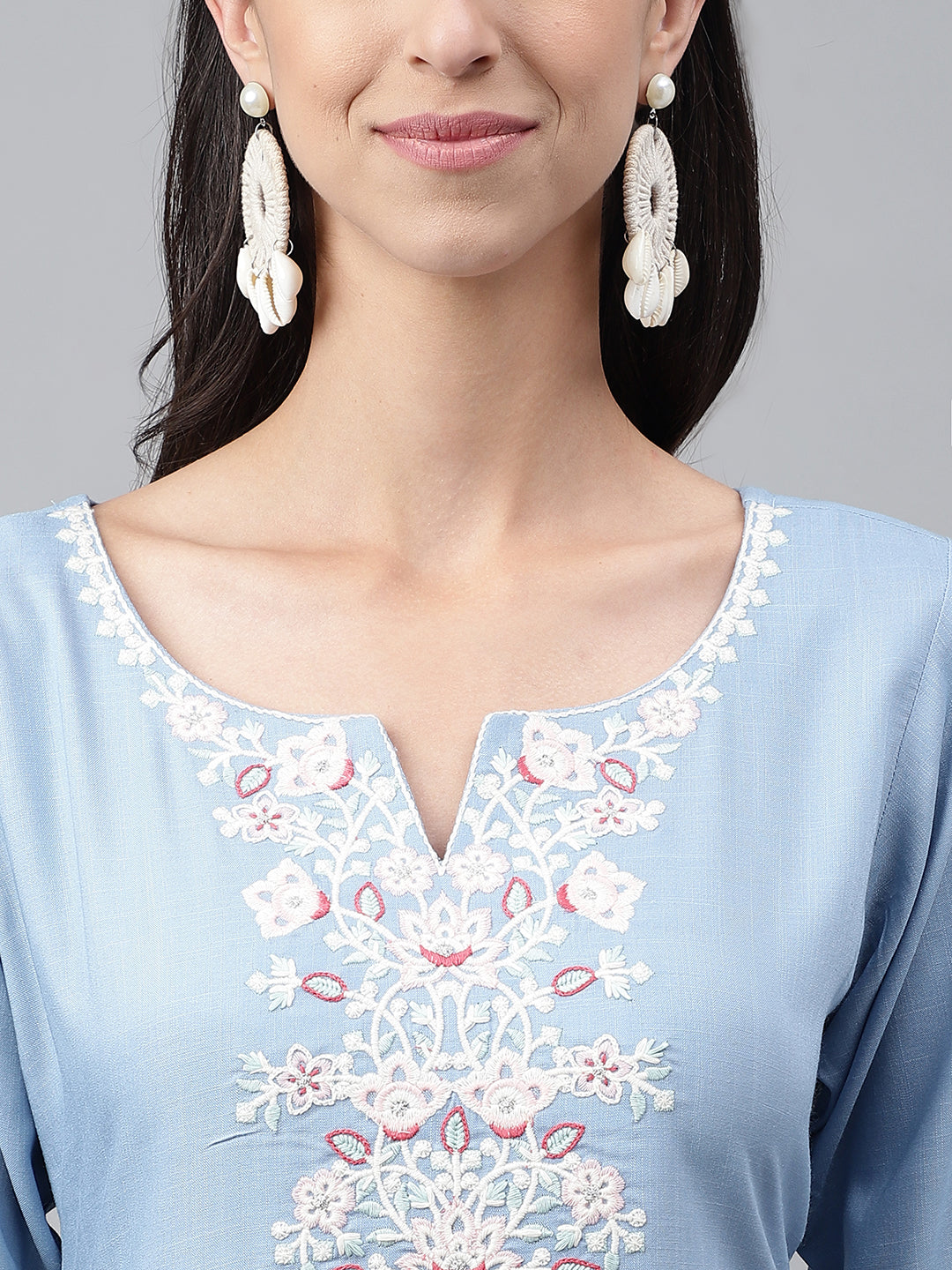 Janasya Women's Light Blue Rayon Solid Casual Straight Kurta - Distacart