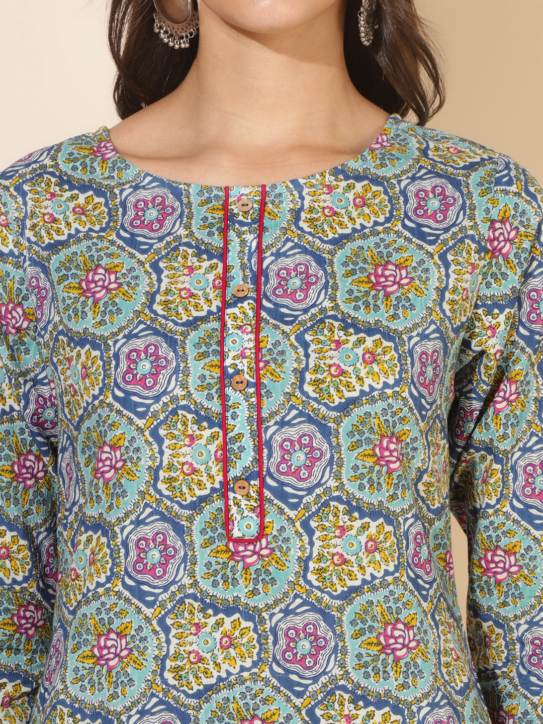 Janasya Multicolor Cotton Printed Casual Kurta - Distacart