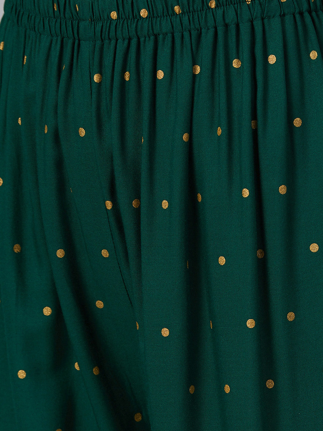 Jompers Women Green & Golden Printed Kurta with Palazzos & Dupatta - Distacart