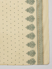Thumbnail for Jompers Women Green & Golden Printed Kurta with Palazzos & Dupatta - Distacart