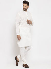 Thumbnail for Jompers Men Cream Chikan Kurta Only - Distacart