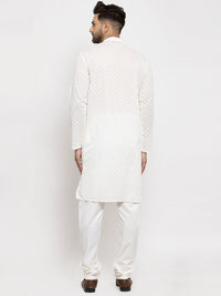 Thumbnail for Jompers Men Cream Chikan Kurta Only - Distacart