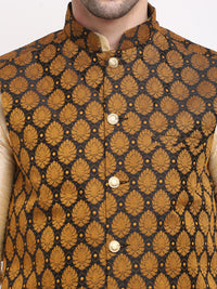 Thumbnail for Jompers Men's Black Self-Designed Black Waistcoat