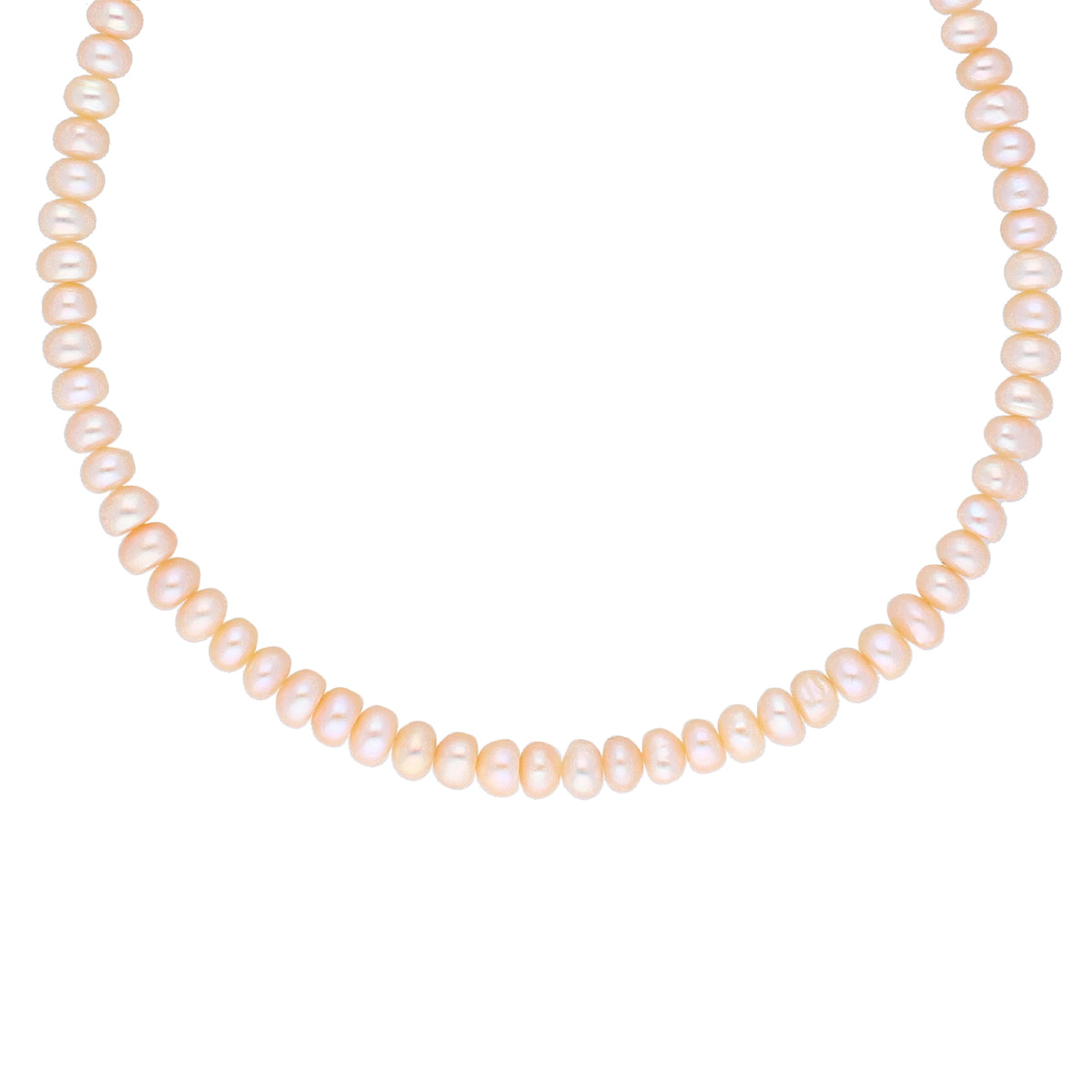 J Pearls New Single Line Peach Pearl Necklace - Real Pearl Jewelry - Distacart