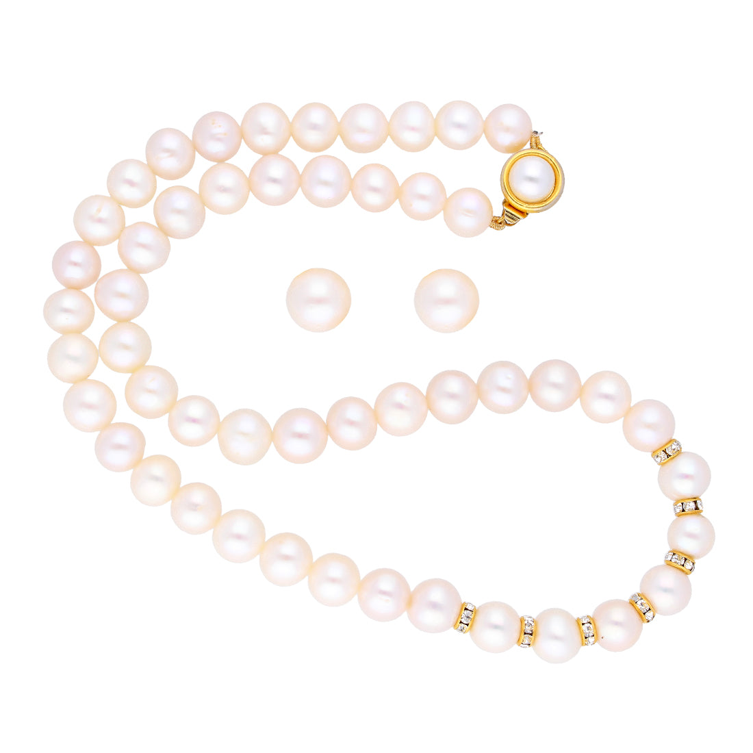 J Pearls Simple Pearl Set - Real Pearl Jewelry - Distacart