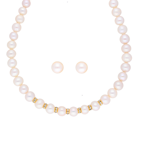 J Pearls Simple Pearl Set - Real Pearl Jewelry - Distacart