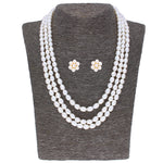 Thumbnail for J Pearls 3 String Pearl Necklace - Real Pearl Jewelry - Distacart