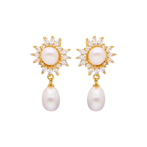 J Pearls Blazing Pearl Earrings - Real Pearl Jewelry - Distacart