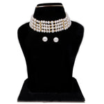 Thumbnail for J Pearls Warda 4 Lines Round Pearl Choker - Real Pearl Jewelry - Distacart