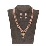 Thumbnail for J Pearls Siddhi 2 Lines Button Pearl Set - Real Pearl Jewelry - Distacart