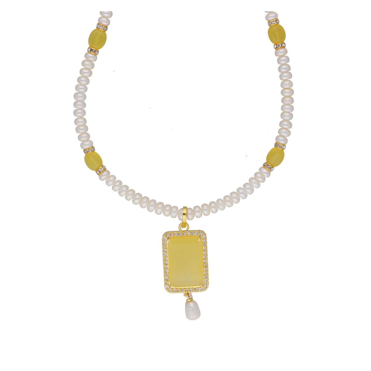 J Pearls Daksina 1 Line Square Pearl Set - Real Pearl Jewelry - Distacart