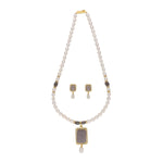 Thumbnail for J Pearls Abarna 1 Line Square Pearl Set - Real Pearl Jewelry - Distacart