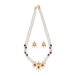 Thumbnail for J Pearls Abharika 2 Lines Oval Pearl Necklaces - Real Pearl Jewelry - Distacart