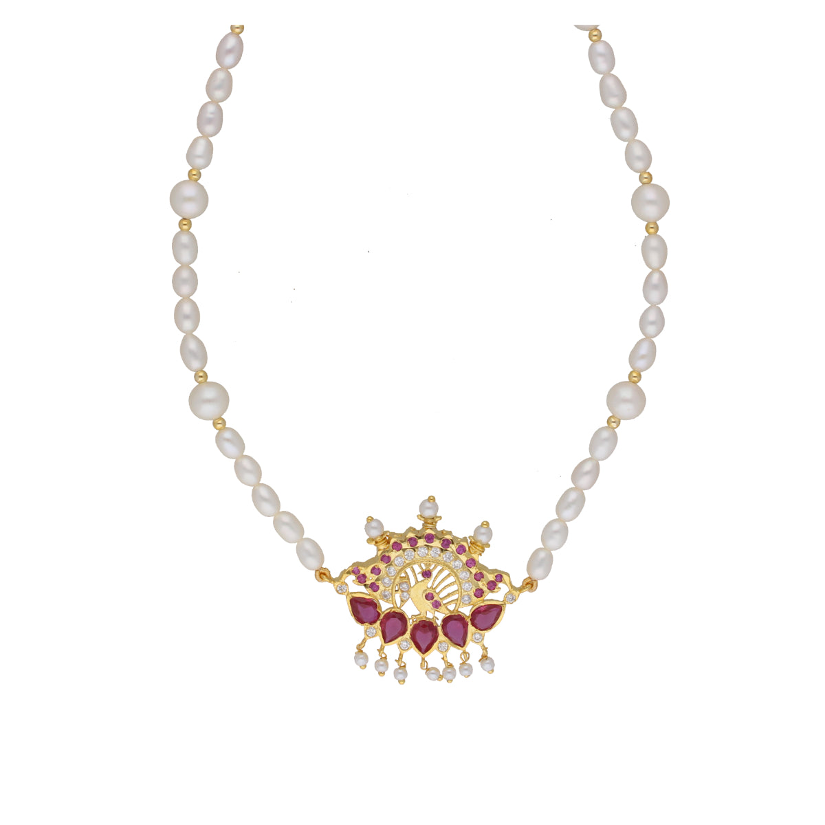 J Pearls Fancy 1 Line Oval Pearl Necklaces - Real Pearl Jewelry - Distacart