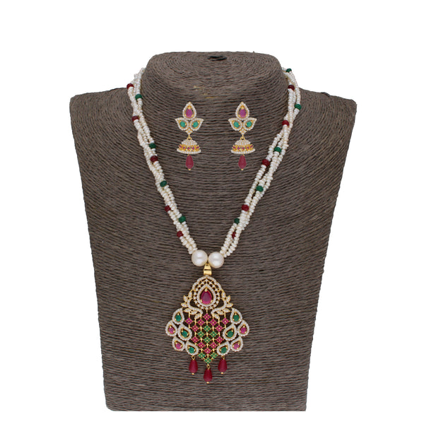 J Pearls Gamini 3 Lines Seed Pearl Necklaces - Real Pearl Jewelry - Distacart