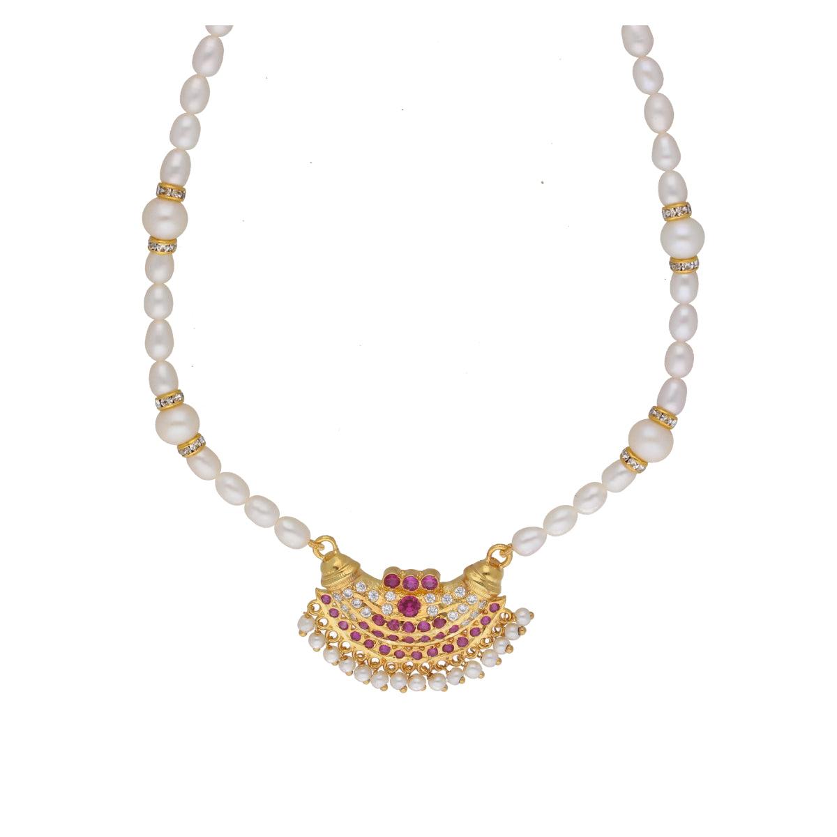 J Pearls Heena 1 Line Round Pearl Necklaces - Real Pearl Jewelry - Distacart
