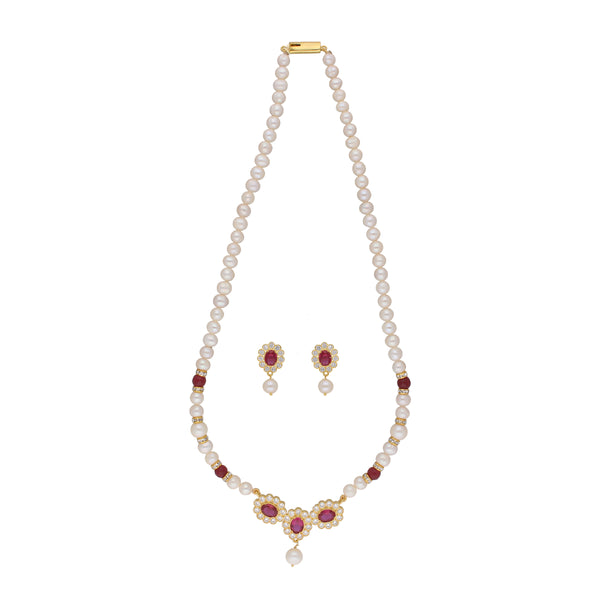 J Pearls Januja 1 Line Round Pearl Necklaces - Real Pearl Jewelry - Distacart