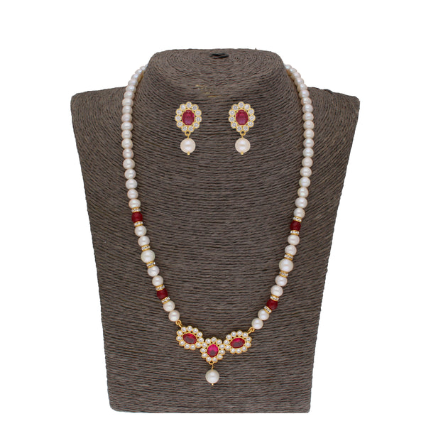 J Pearls Januja 1 Line Round Pearl Necklaces - Real Pearl Jewelry - Distacart
