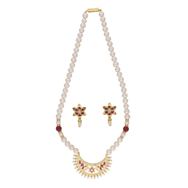 J Pearls Qayanat 1 Line Oval Pearl Necklaces - Real Pearl Jewelry - Distacart