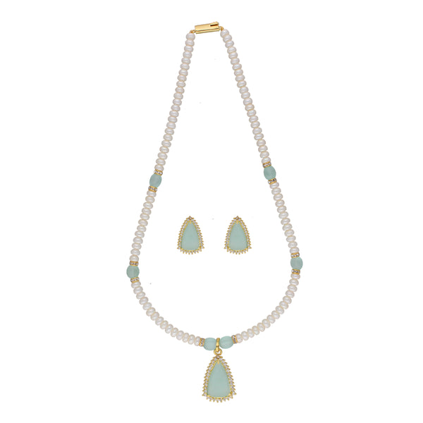 J Pearls Cancala 1 Line Button Pearl Set - Real Pearl Jewelry - Distacart