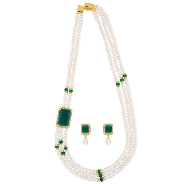 J Pearls Eye-Catching 3 String Necklace Set - Real Pearl Jewelry - Distacart