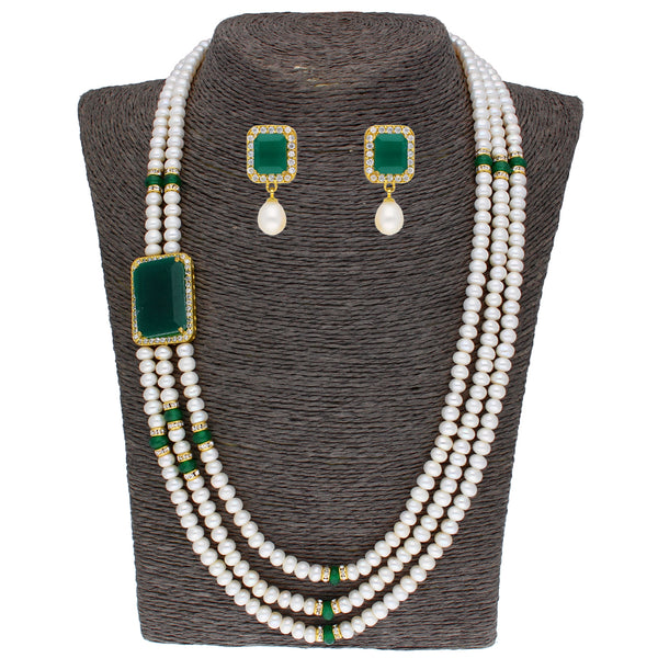 J Pearls Eye-Catching 3 String Necklace Set - Real Pearl Jewelry - Distacart
