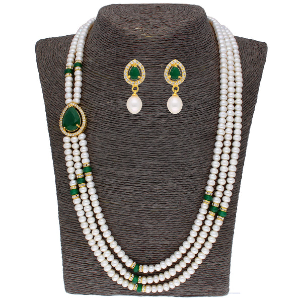 J Pearls Famous 3 String Necklace Set - Real Pearl Jewelry - Distacart