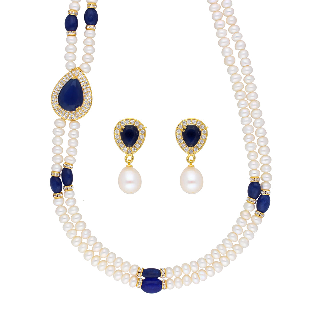 J Pearls Celebrated 2 String Necklace Set - Real Pearl Jewelry - Distacart