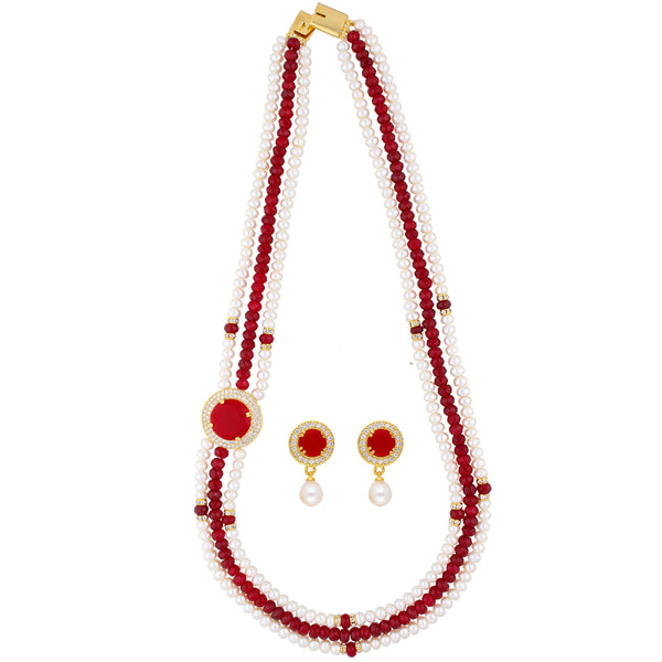 J Pearls Notable 3 String Necklace Set - Real Pearl Jewelry - Distacart