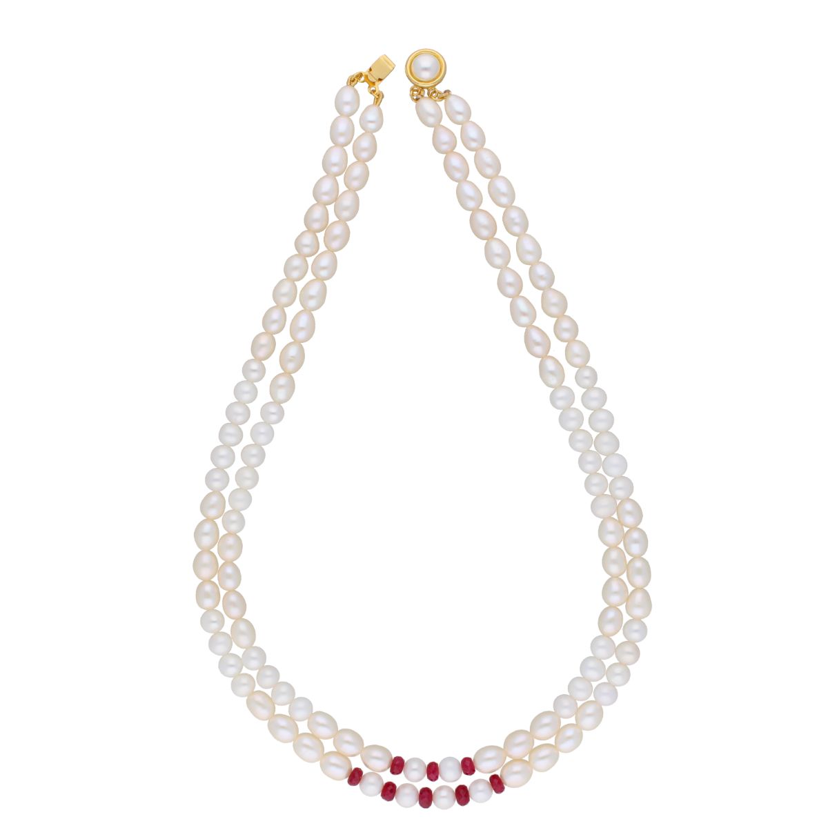 J Pearls 2 Line 5-6Mm Oval Pearl Set - Real Pearl Jewelry - Distacart