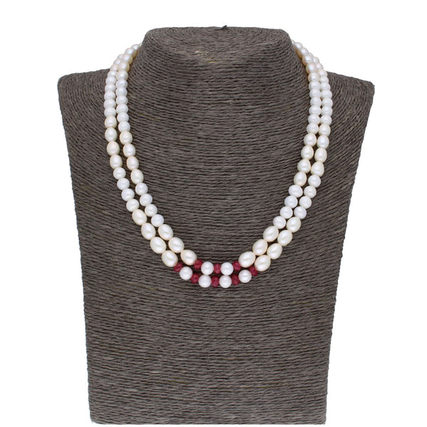 J Pearls 2 Line 5-6Mm Oval Pearl Set - Real Pearl Jewelry - Distacart