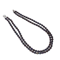 Thumbnail for J Pearls 2 Line Black Oval Pearl Set - Real Pearl Jewelry - Distacart